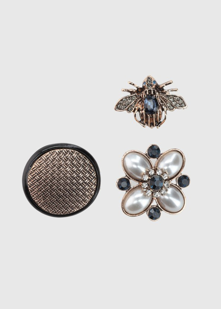 Conjunto de 3 broches panal de abeja