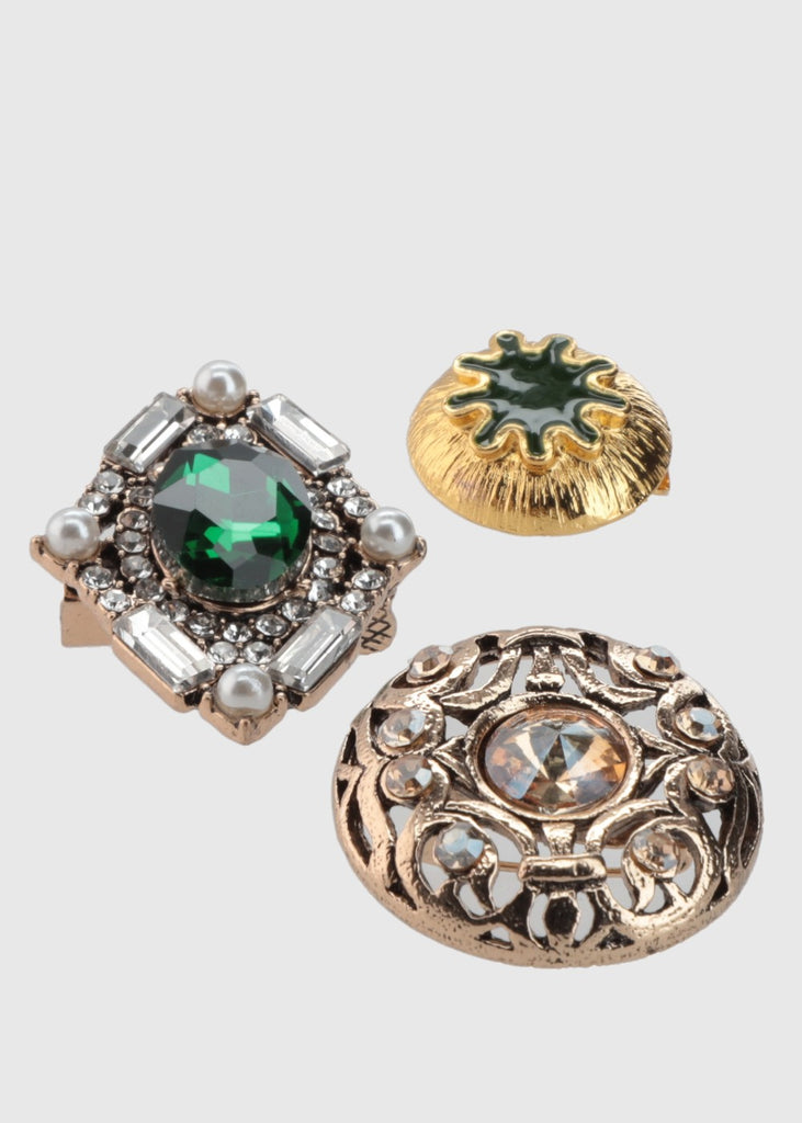 Conjunto de 3 Broches Art Déco